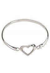 superb silver timeless open heart toddler bangles 